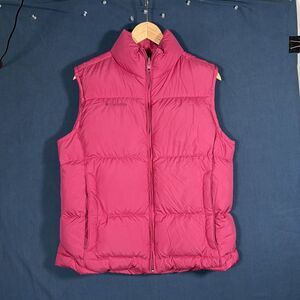 Columbia Reversible Down Vest Pink Full Zip Pockets Size Small